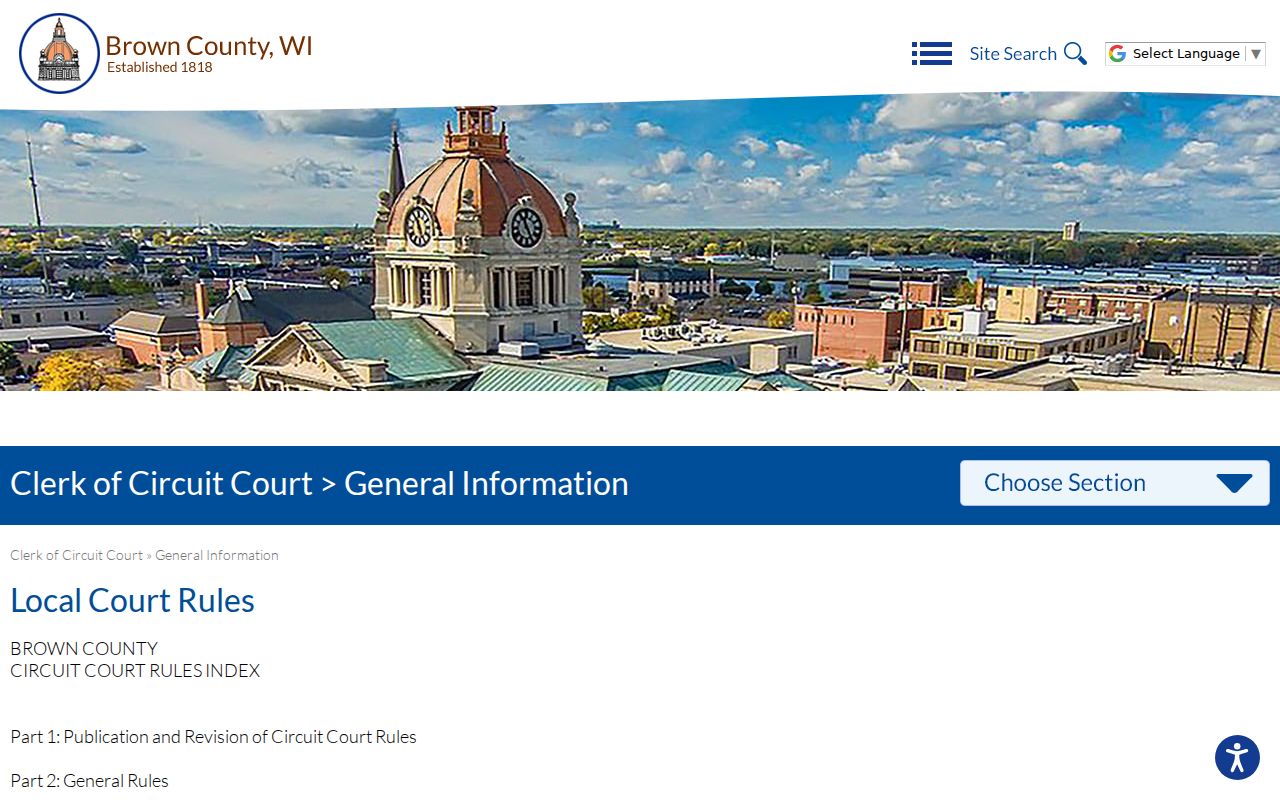Brown County criminal court case local access rules