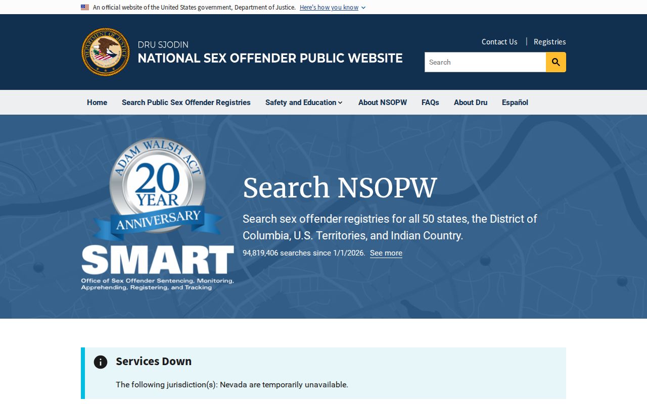 Brown County sex offender registry national NSOPW search
