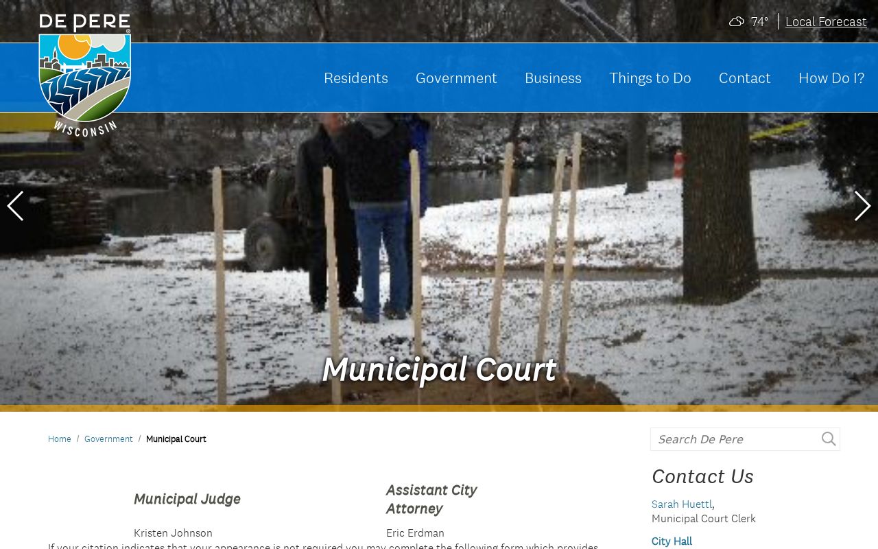 De Pere Brown County record check municipal court source