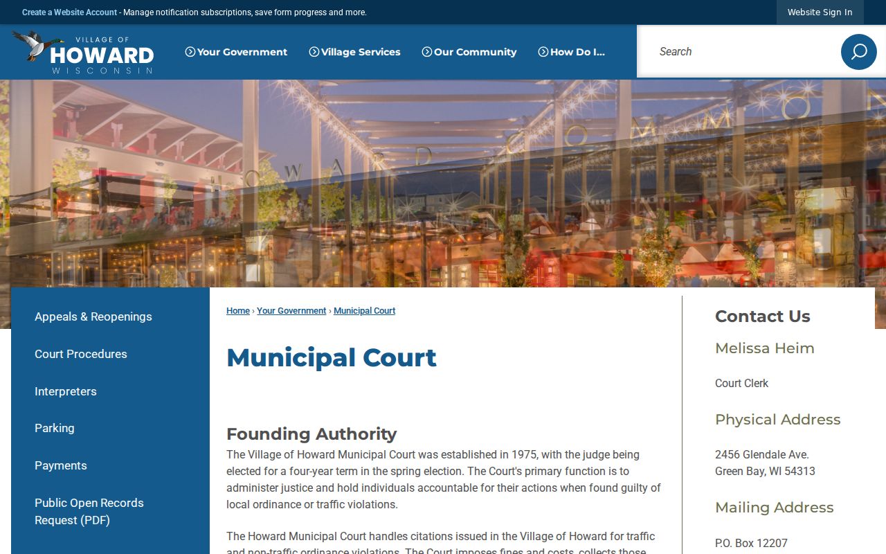 Howard Brown County record check municipal court source